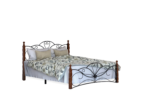 Кровать с высоким изголовьем Garda 11R - Изящная кровать с металлической фигурной решеткой и фигурным изголовьем.