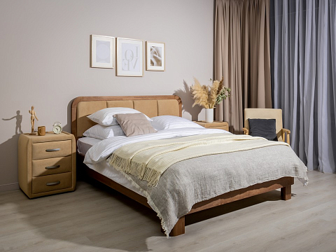 Белая кровать Hemwood - Кровать из натурального массива сосны с мягким изголовьем