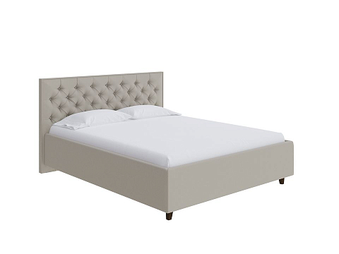 Односпальная кровать Teona - Кровать с высоким изголовьем, украшенным благородной каретной пиковкой.
